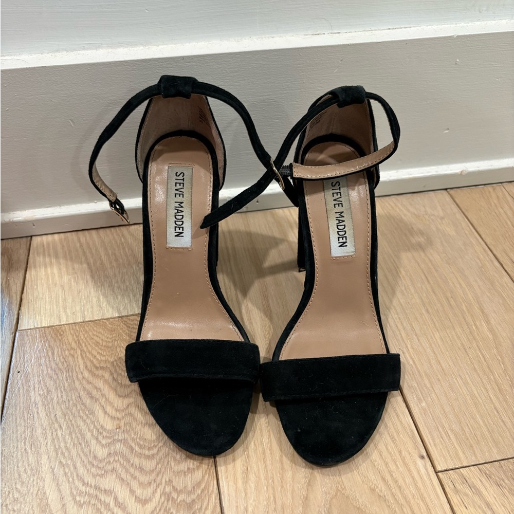 Steve Madden Black Ankle Strap Heels